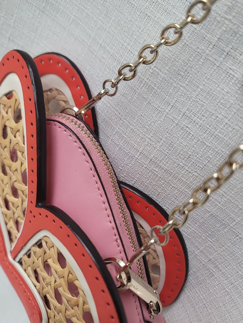 Kate Spade Wing It Wicker Butterfly Coin Pouch On A Chain - Picture 11 of 11